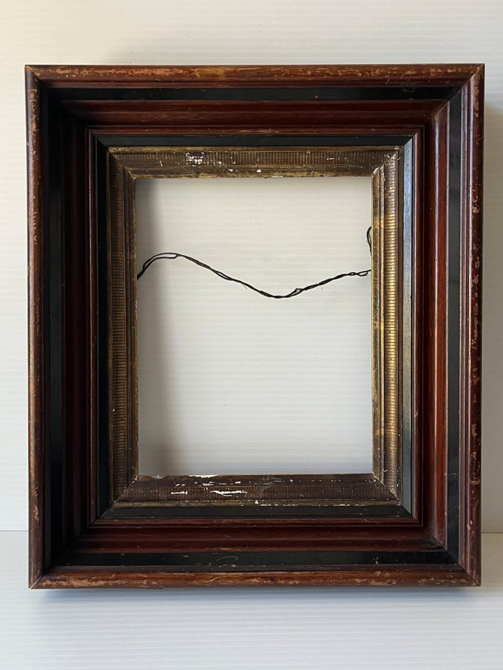 Antique 19th C Victorian Ogee Wood Picture Frame A.W. Fuller VT Label Fits 8x10